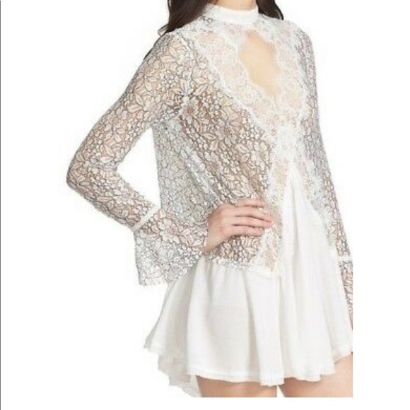 LIKE NEW FREE PEOPLE LACE DRESS TUNIC - Picture 8 of 10